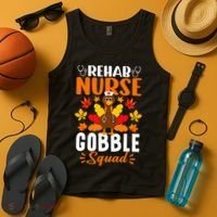 Rehab Nurse Gobble Squad Funny Turkey Thanksgiving Tank Top thumb 4