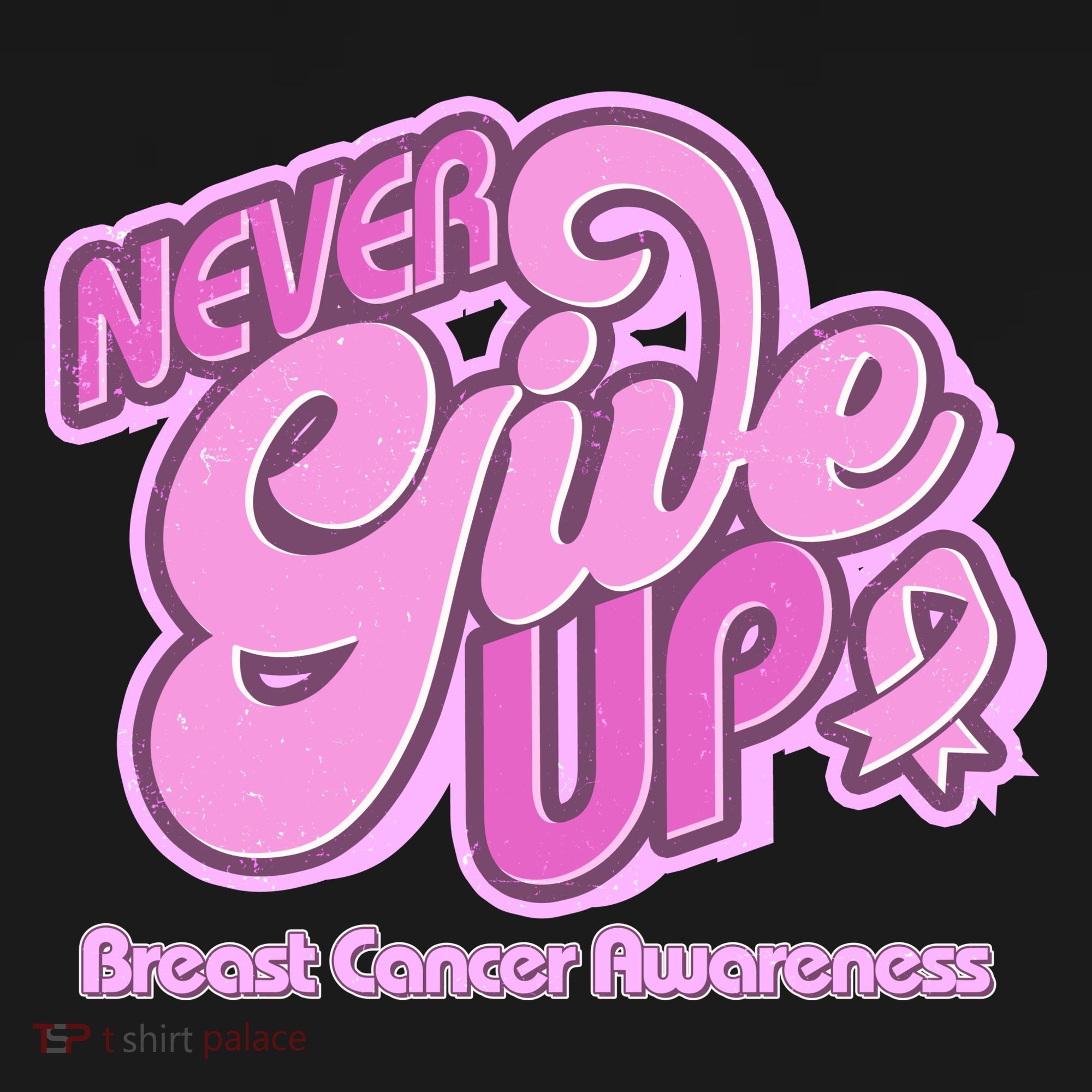 Retro Never Give Up Breast Cancer Awareness Women's Hoodie