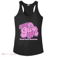 Retro Never Give Up Breast Cancer Awareness Ladies PosiCharge Competitor Racerback Tank thumb 0