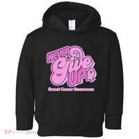 Retro Never Give Up Breast Cancer Awareness Toddler Hoodie thumb 0