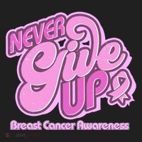 Retro Never Give Up Breast Cancer Awareness Golf Towel thumb 3