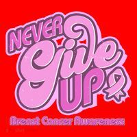 Retro Never Give Up Breast Cancer Awareness Santa Hat thumb 1