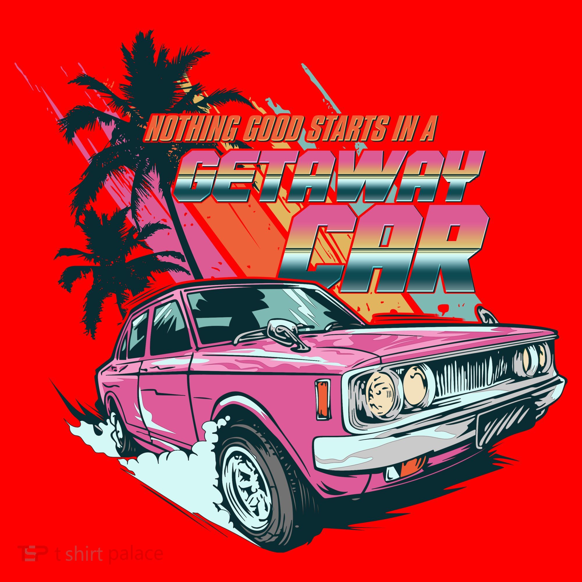 Retro Nothing Good Starts In A Getaway Car Santa Hat