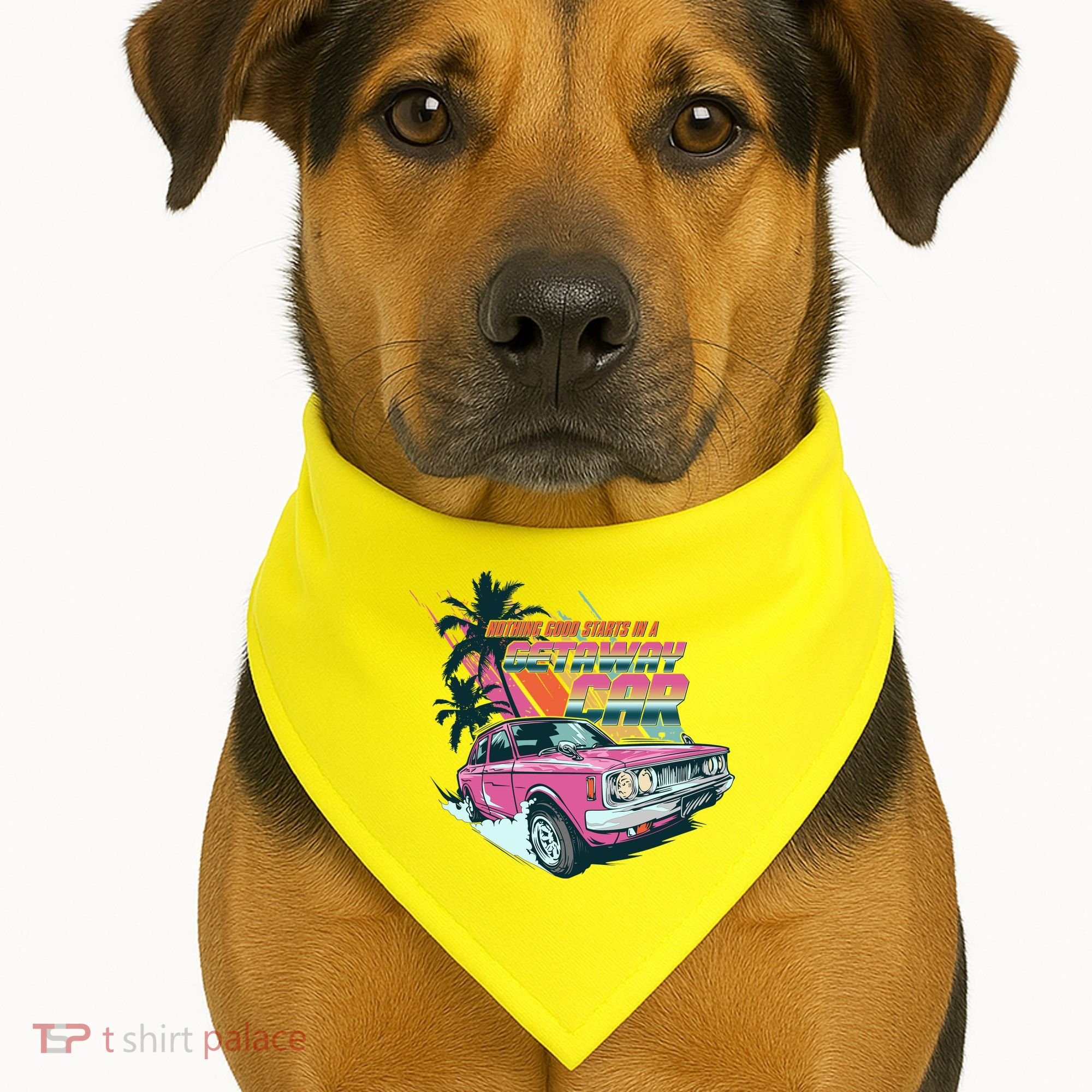 Retro Nothing Good Starts In A Getaway Car USA-Made Doggie Bandana
