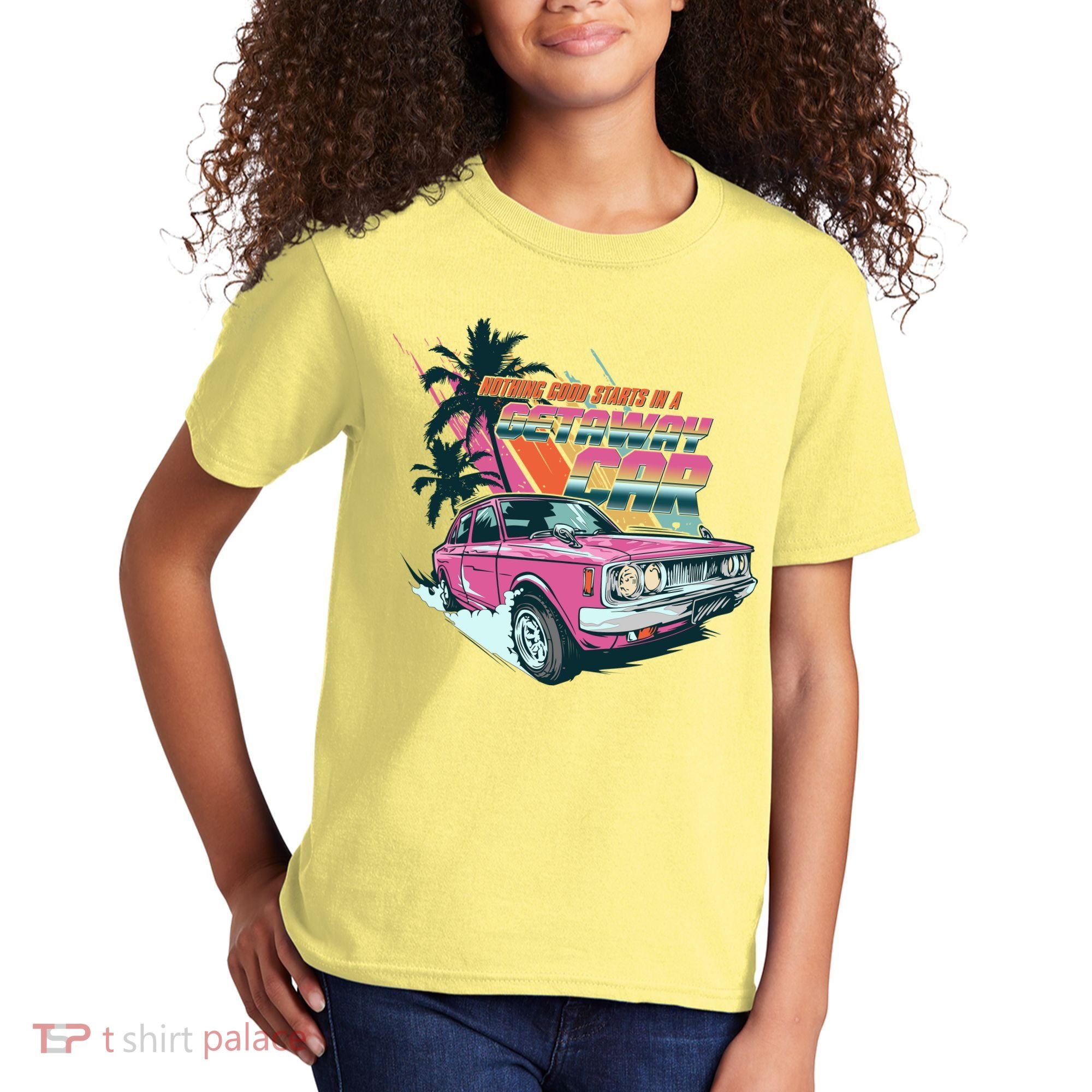 Retro Nothing Good Starts In A Getaway Car Kids T-Shirt