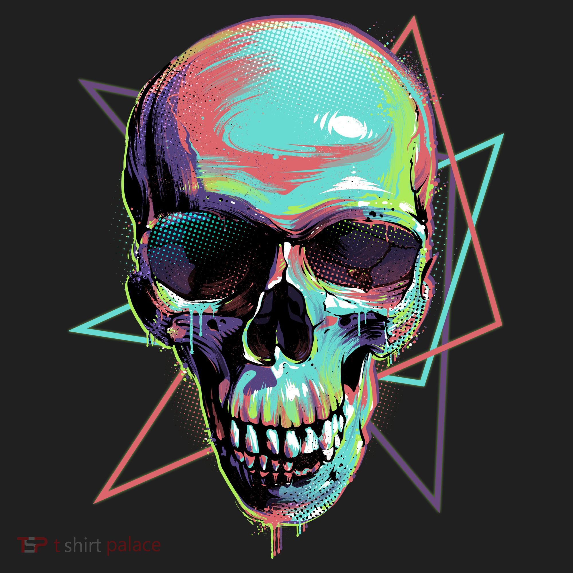 Retro Neon Graffiti Paint Skull Women's Sweatshirt