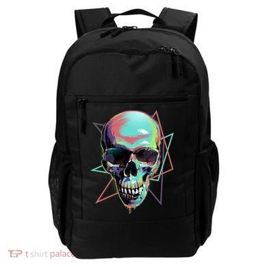 Retro Neon Graffiti Paint Skull Backpack