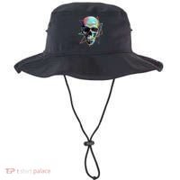 Retro Neon Graffiti Paint Skull Bucket Hat thumb 0