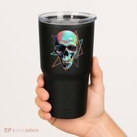 Retro Neon Graffiti Paint Skull Tumbler thumb 2