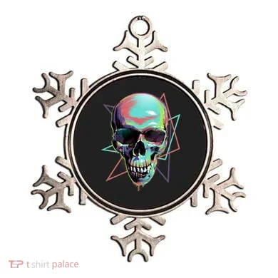 Retro Neon Graffiti Paint Skull Ornament