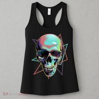 Retro Neon Graffiti Paint Skull Women's Tank Top thumb 3