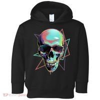 Retro Neon Graffiti Paint Skull Toddler Hoodie thumb 0