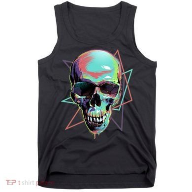 Retro Neon Graffiti Paint Skull Tank Top