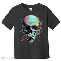 Retro Neon Graffiti Paint Skull Toddler T-Shirt thumb 0