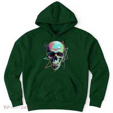 Retro Neon Graffiti Paint Skull Hoodie