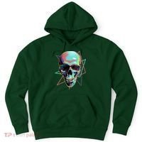 Retro Neon Graffiti Paint Skull Hoodie thumb 0