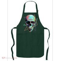 Retro Neon Graffiti Paint Skull Apron thumb 0