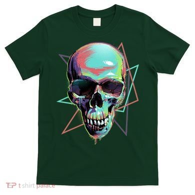 Retro Neon Graffiti Paint Skull T-Shirt