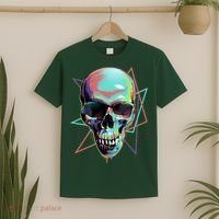 Retro Neon Graffiti Paint Skull T-Shirt thumb 2