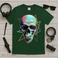 Retro Neon Graffiti Paint Skull T-Shirt thumb 5