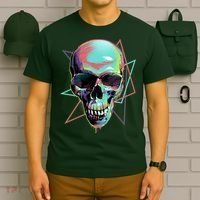 Retro Neon Graffiti Paint Skull T-Shirt thumb 6