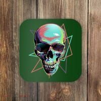 Retro Neon Graffiti Paint Skull Coaster thumb 0