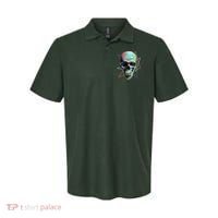 Retro Neon Graffiti Paint Skull Polo thumb 0