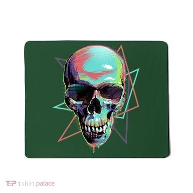 Retro Neon Graffiti Paint Skull Mousepad