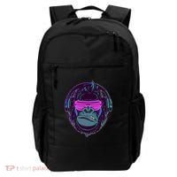 Retro Neon Hipster Gorilla Ape Backpack thumb 0