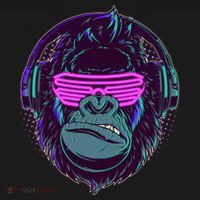 Retro Neon Hipster Gorilla Ape Backpack thumb 2