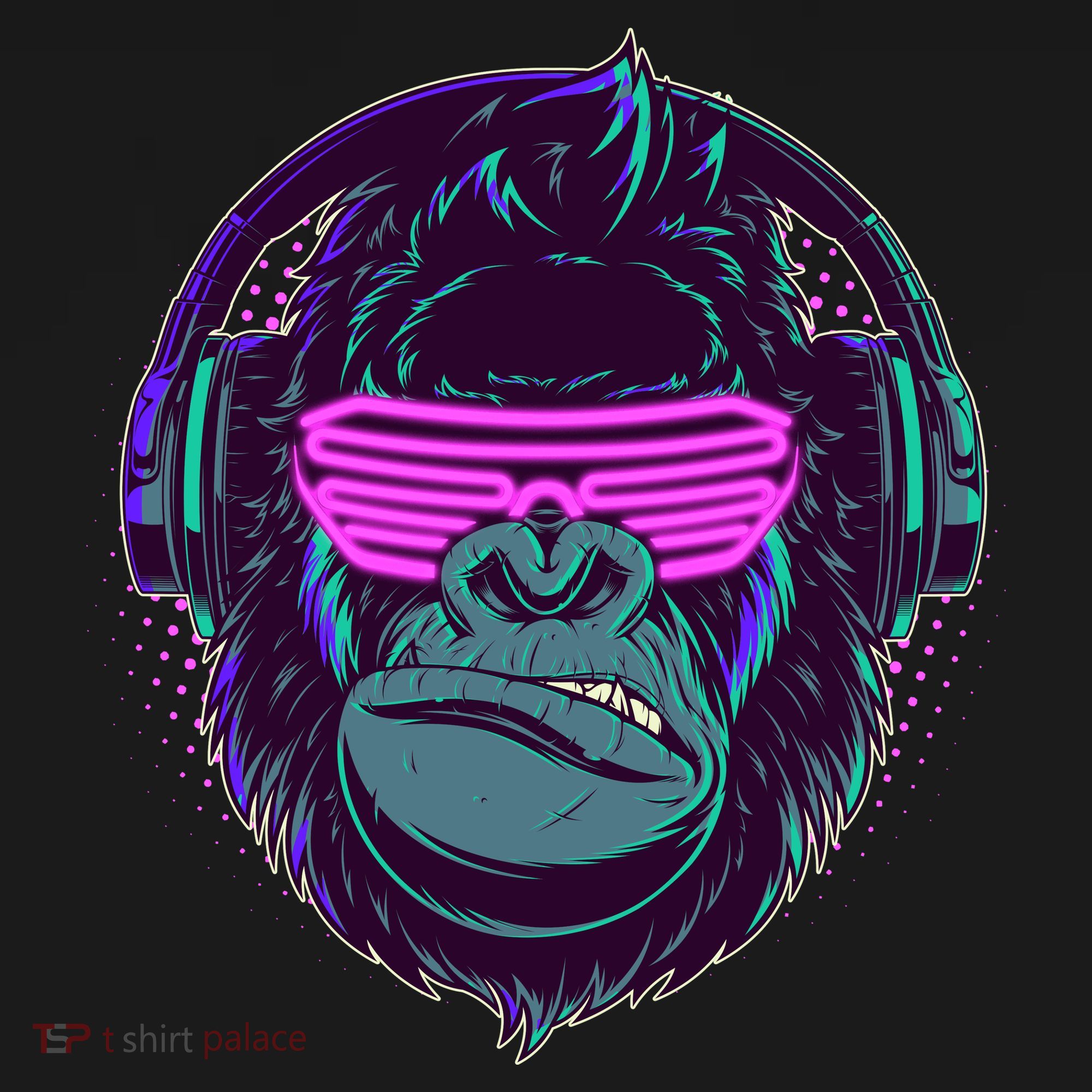 Retro Neon Hipster Gorilla Ape Backpack