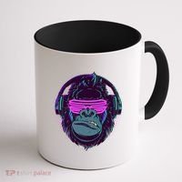 Retro Neon Hipster Gorilla Ape Coffee Mug thumb 1
