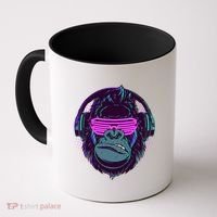 Retro Neon Hipster Gorilla Ape Coffee Mug thumb 0