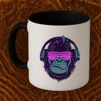 Retro Neon Hipster Gorilla Ape Coffee Mug thumb 2