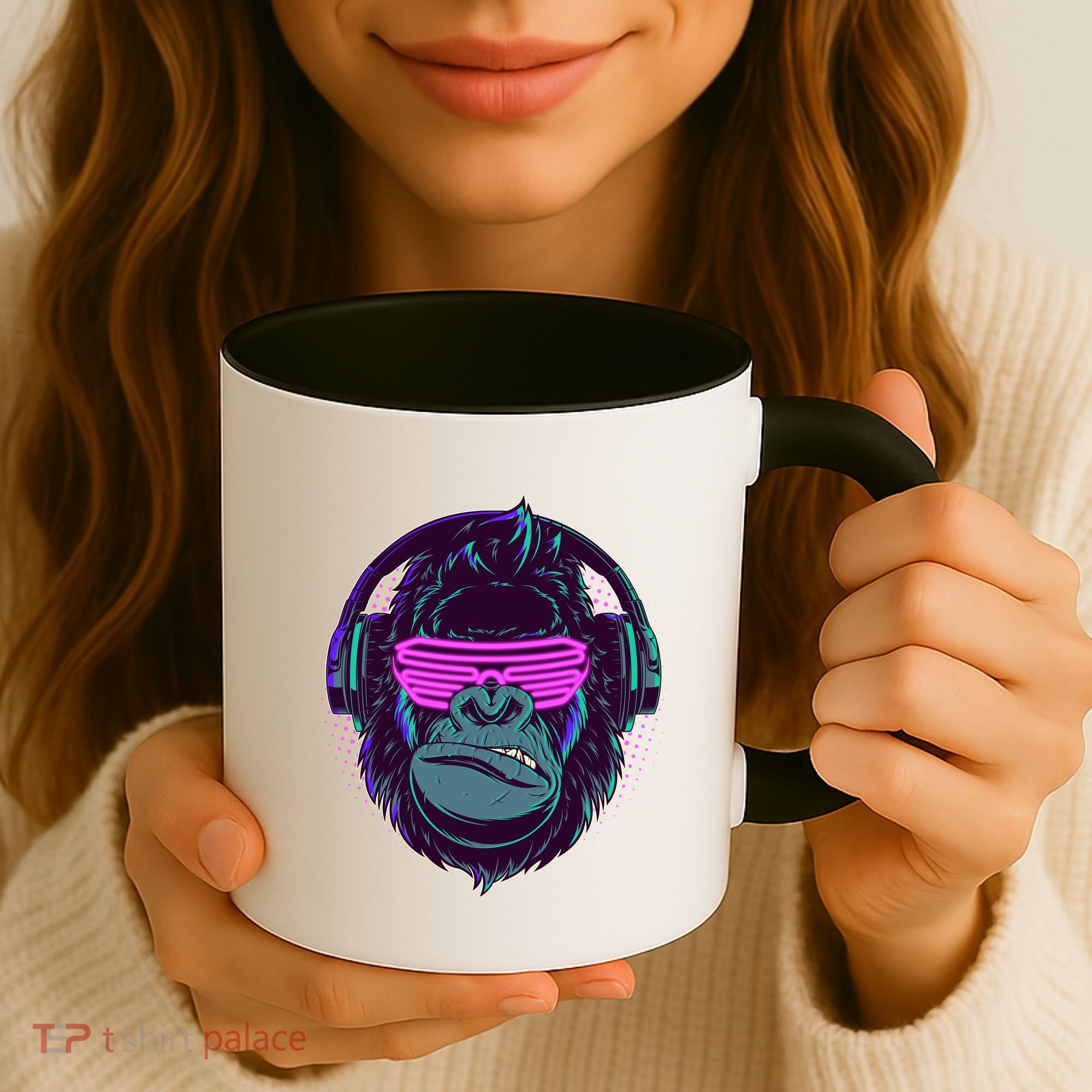 Retro Neon Hipster Gorilla Ape Coffee Mug