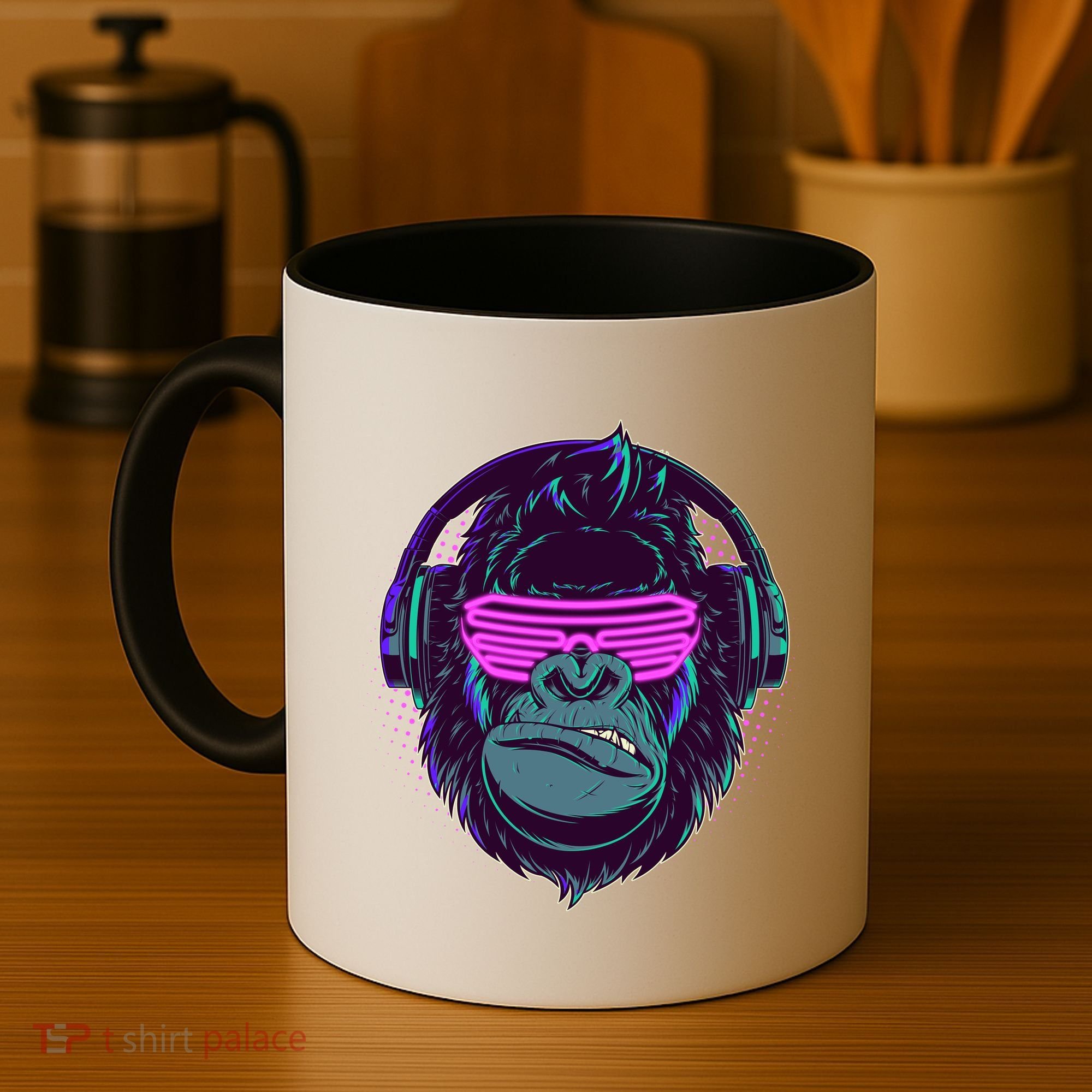 Retro Neon Hipster Gorilla Ape Coffee Mug