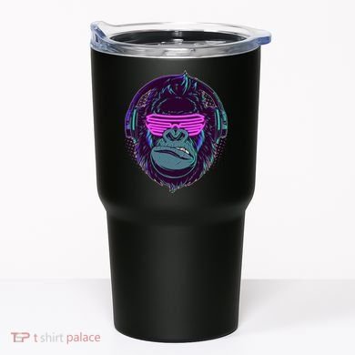 Retro Neon Hipster Gorilla Ape Tumbler