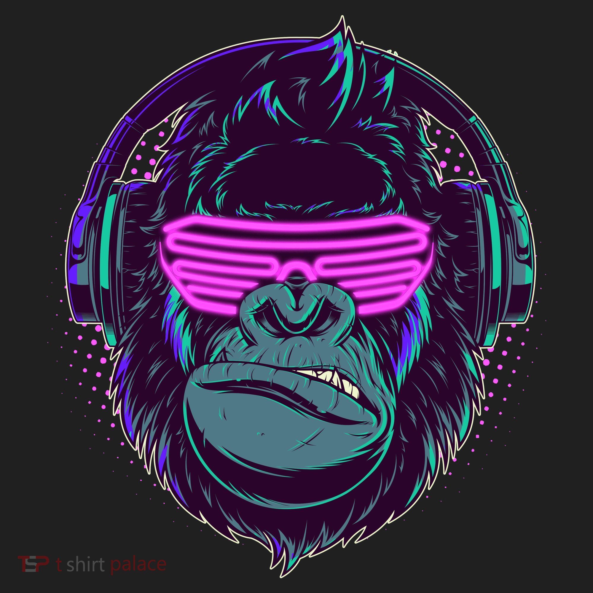 Retro Neon Hipster Gorilla Ape Tumbler
