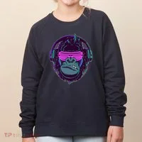 Retro Neon Hipster Gorilla Ape Women's Sweatshirt thumb 0