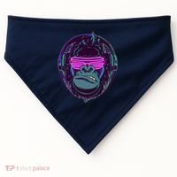 Retro Neon Hipster Gorilla Ape USA-Made Doggie Bandana thumb 0