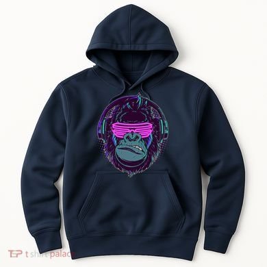 Retro Neon Hipster Gorilla Ape Hoodie