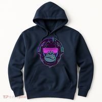 Retro Neon Hipster Gorilla Ape Hoodie thumb 0