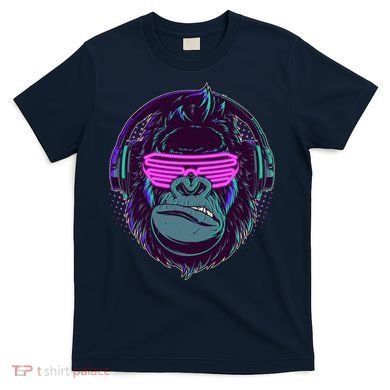Retro Neon Hipster Gorilla Ape T-Shirt