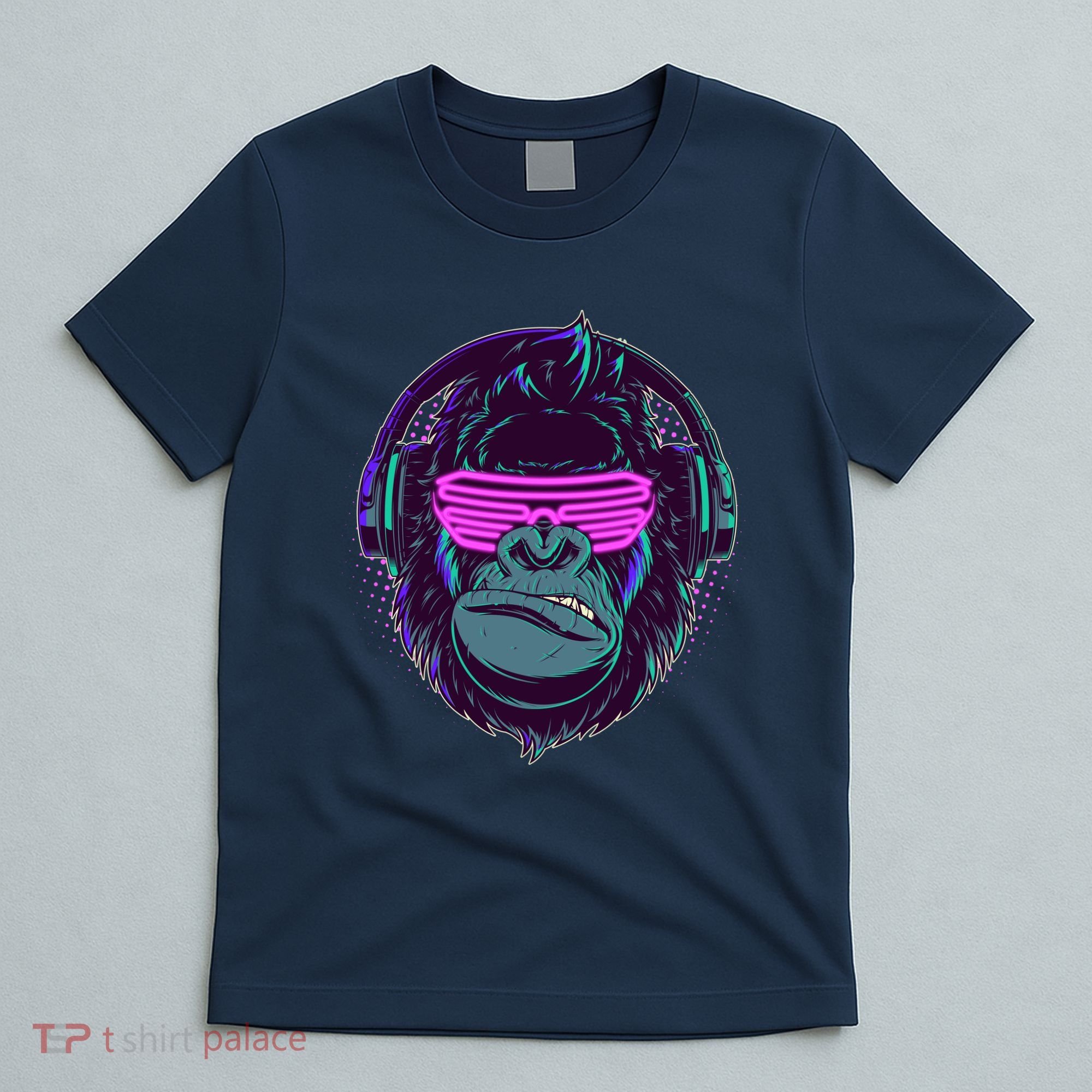 Retro Neon Hipster Gorilla Ape T-Shirt