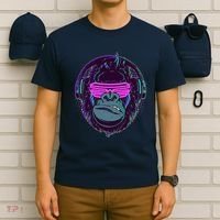 Retro Neon Hipster Gorilla Ape T-Shirt thumb 6