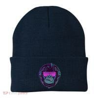 Retro Neon Hipster Gorilla Ape Beanie thumb 0