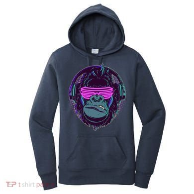 Retro Neon Hipster Gorilla Ape Women's Hoodie