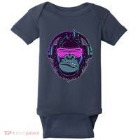 Retro Neon Hipster Gorilla Ape Baby Bodysuit thumb 0