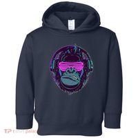 Retro Neon Hipster Gorilla Ape Toddler Hoodie thumb 0