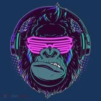 Retro Neon Hipster Gorilla Ape Toddler Hoodie thumb 2